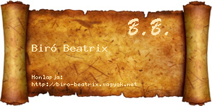 Biró Beatrix névjegykártya